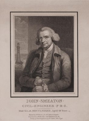 Print. John Smeaton. Civil Engineer. F.R.S. Painted by Mr Brown for Alr Aubert