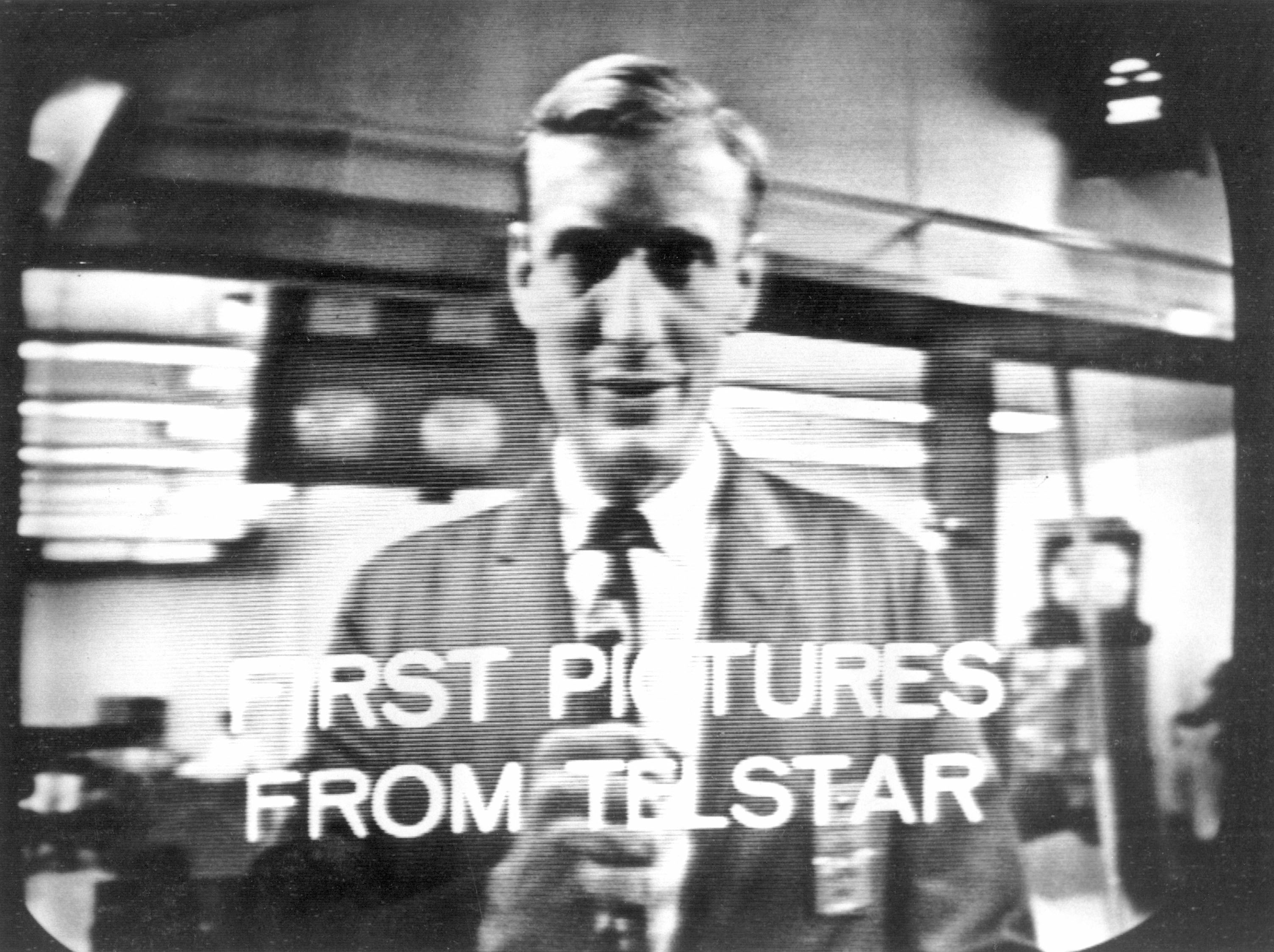 Fred Kappel of AT&T speaks to a trans-Atlantic audience during the first live TV transmission by the Telstar 1 satellite, 1962. Image: SSPL