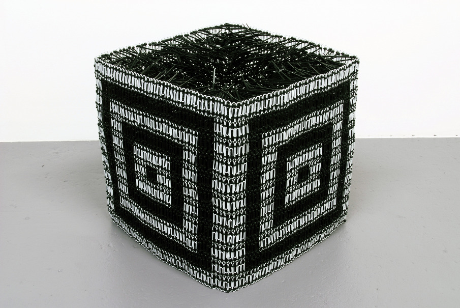 Cube made from paperclips