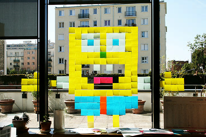 Art made from sticky notes