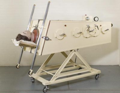 Both-type iron lung donated to the Memorial Hospital Darlington, c.1950s (Science Museum Group Collection)