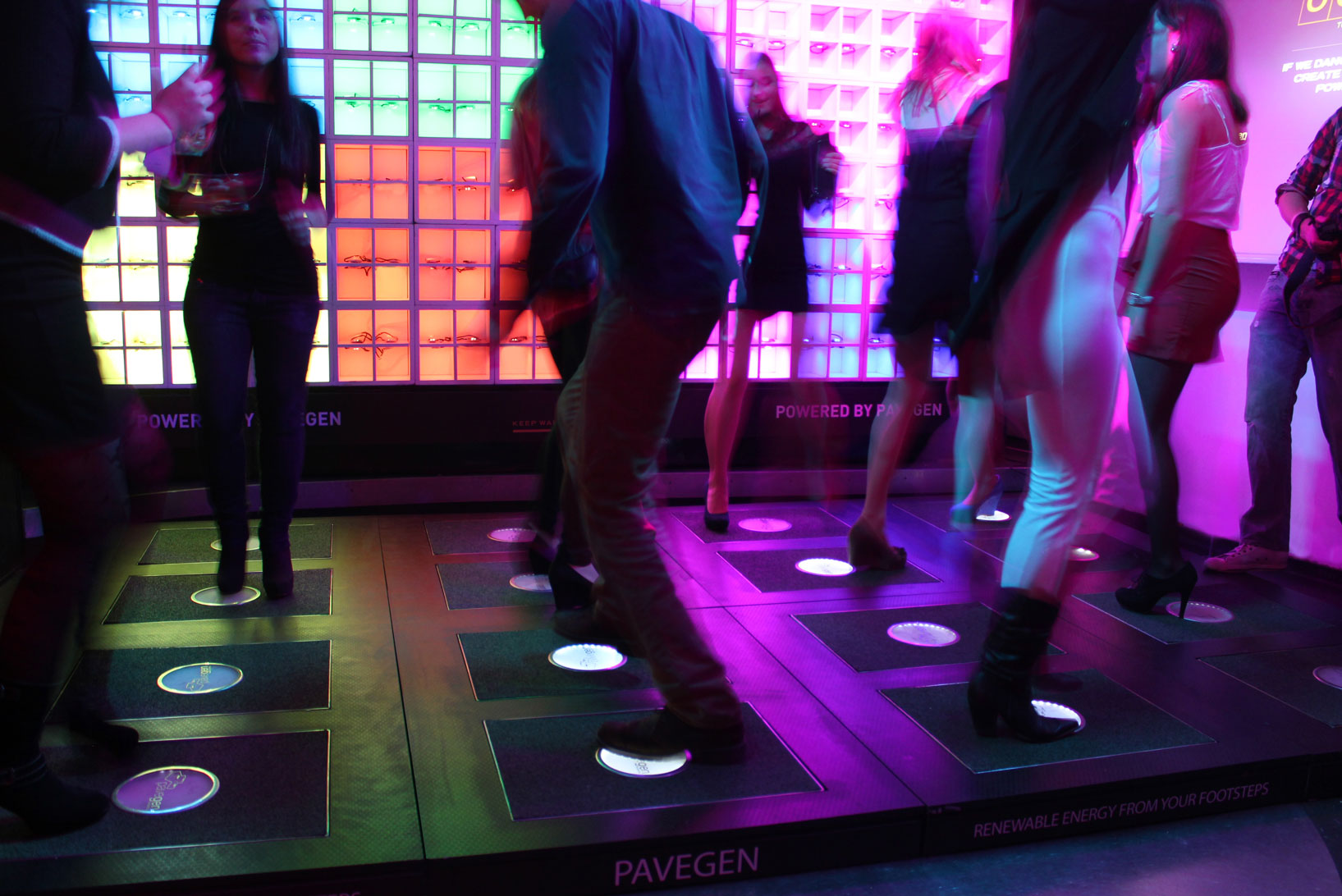 The Pavegen dance floor. 