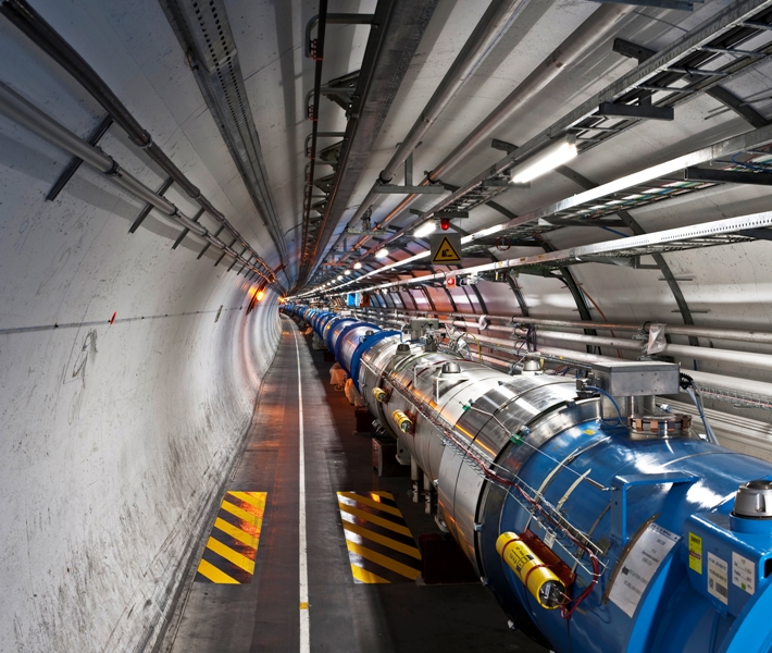 View of the LHC tunnel. Image credit: CERN