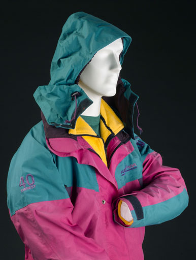 Rebecca Stephen’s jacket and trousers from the 1993 expedition. 