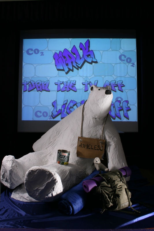 Homeless - an artwork of a polar bear created by Sale Grammar School, Manchester. Image credits: Science Museum