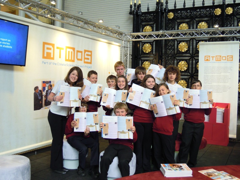 Students at the National Railway Museum see their articles in the ATMOS magazine. Image credits: Science Museum