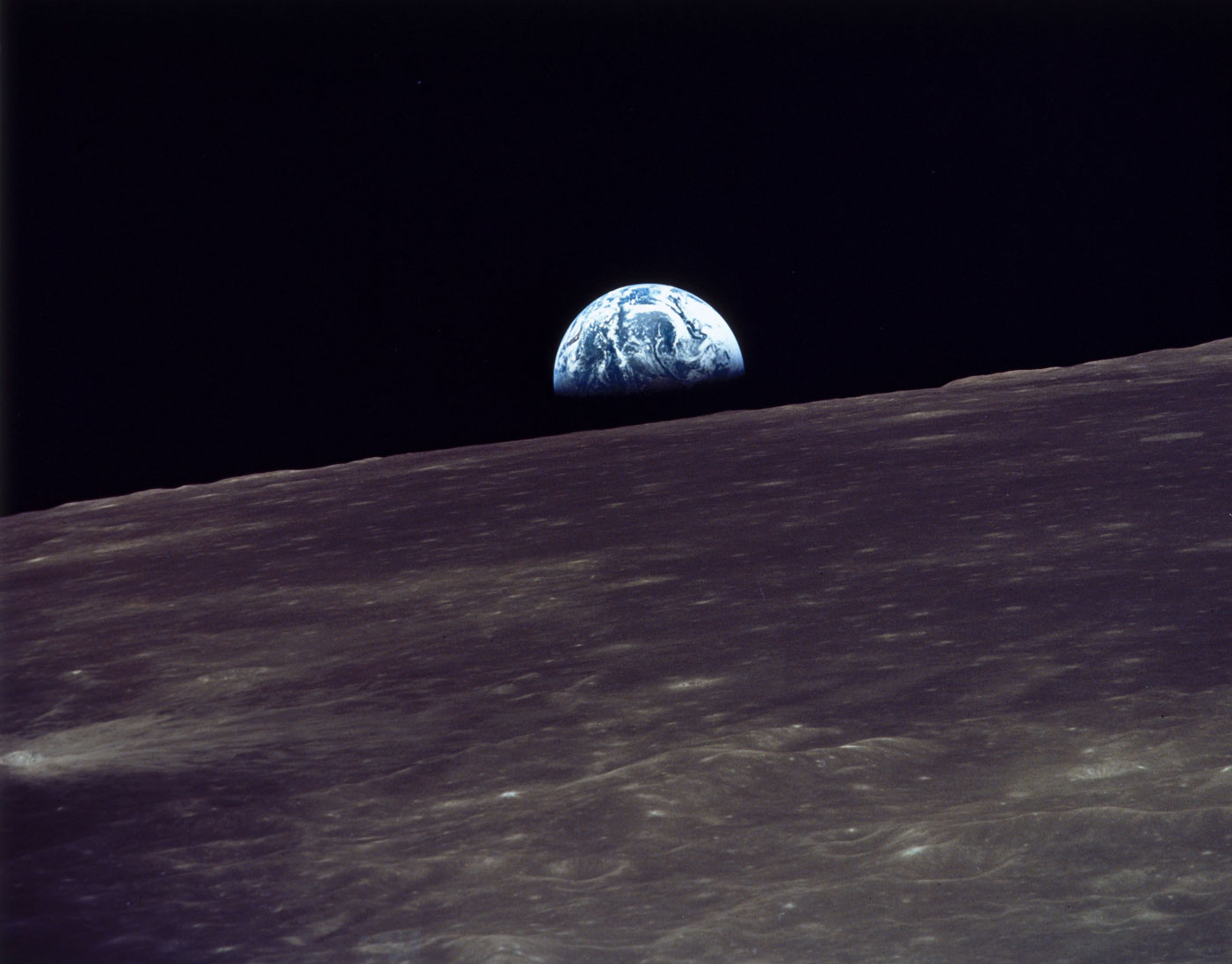 Earthrise, a photograph of the Earth taken by astronaut William Anders during the 1968 Apollo 8 mission.