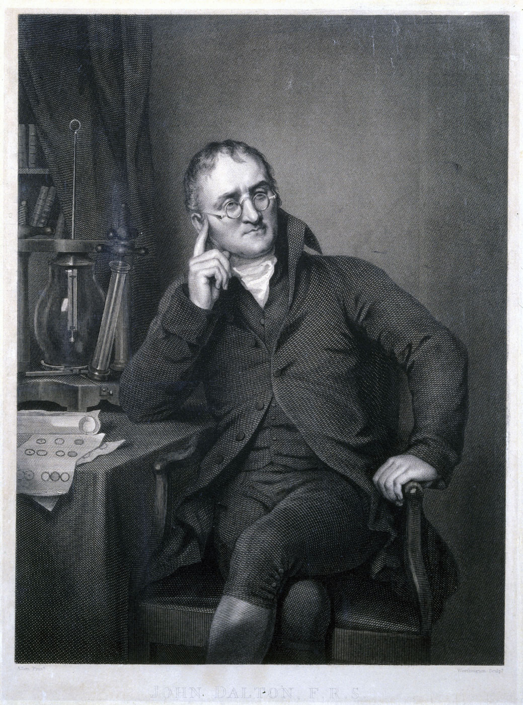 John Dalton, English chemist, 1814.