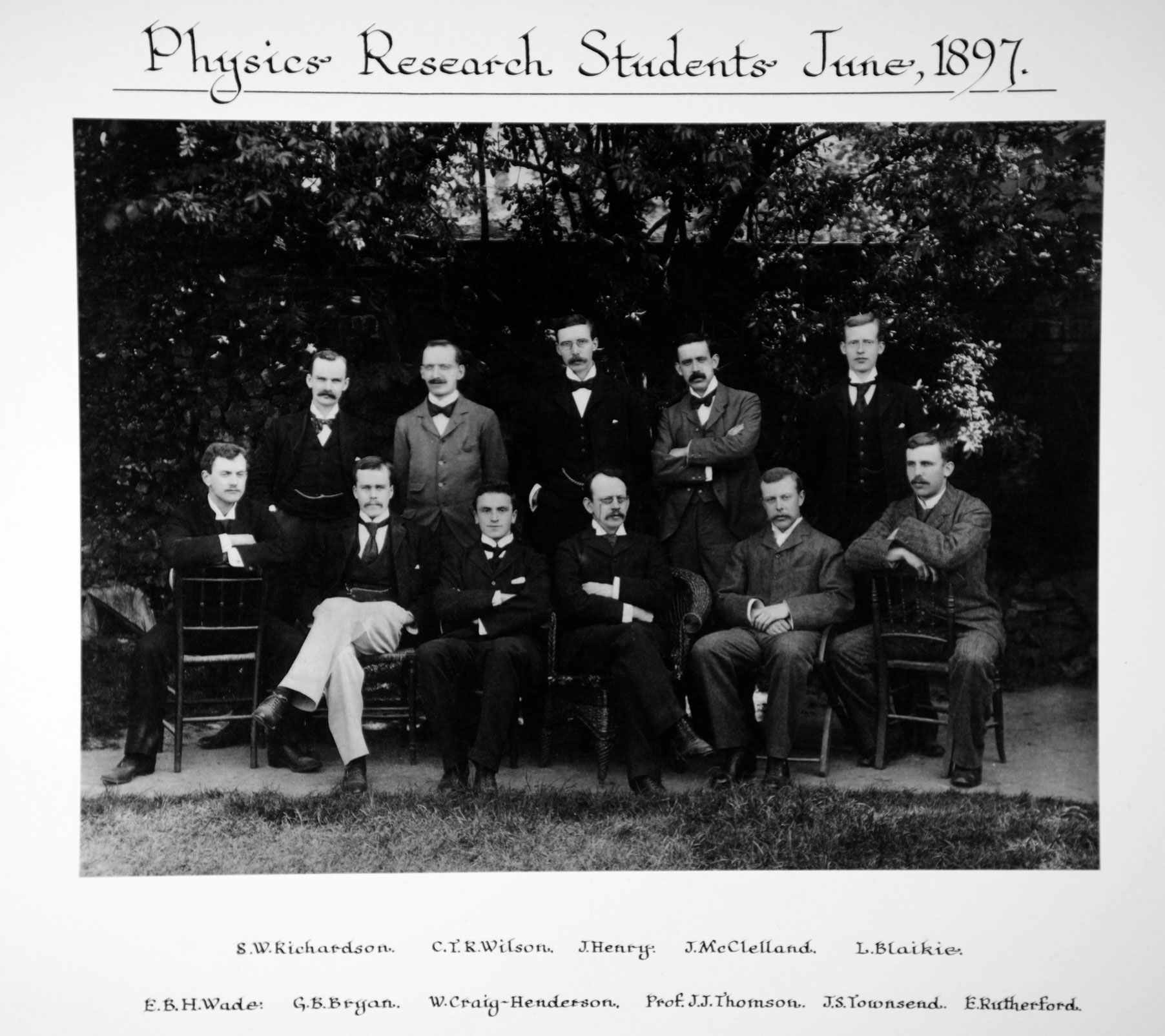 The Cavendish lab’s moustachioed students, 1897. Credit: Cavendish Laboratory