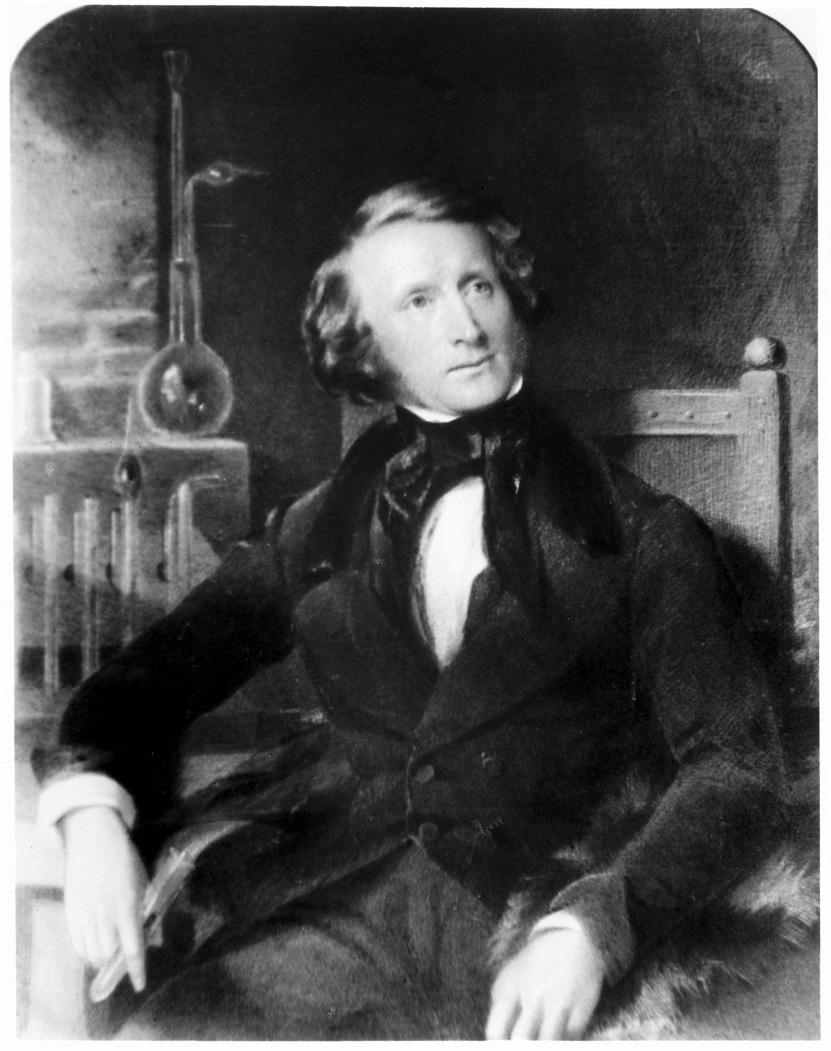 Alexander Parkes, inventor of the first synthetic plastic, 1848.
