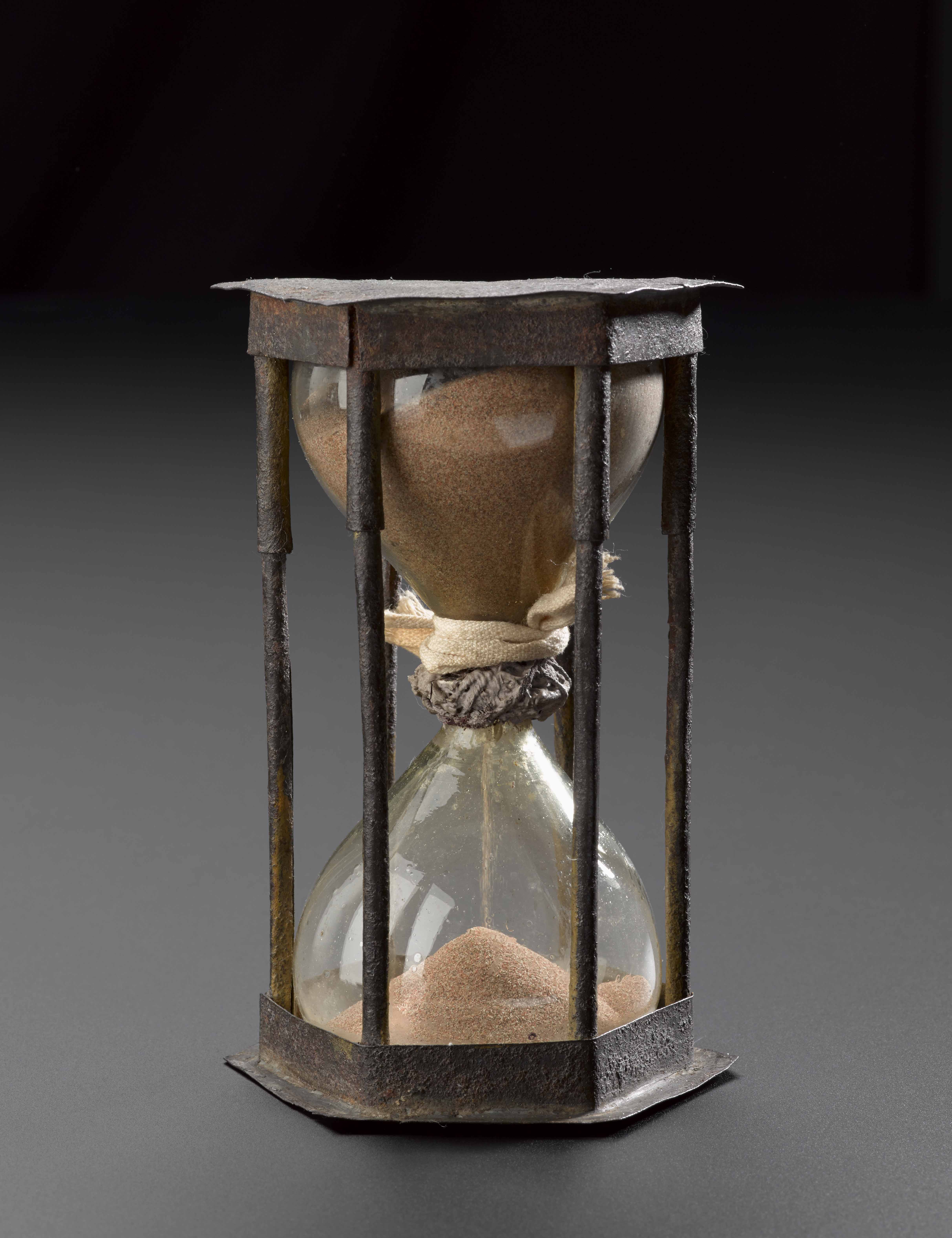 Sandglass, in metal frame, Galvani collection. Credit: Science Museum