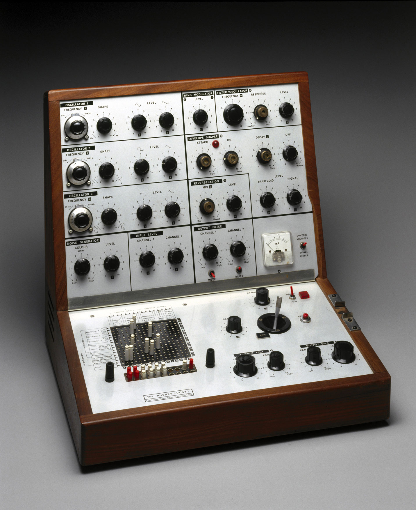 An EMS Synthesizers from the Science Museum collection. Synthesizers like this were used by Kraftwerk .