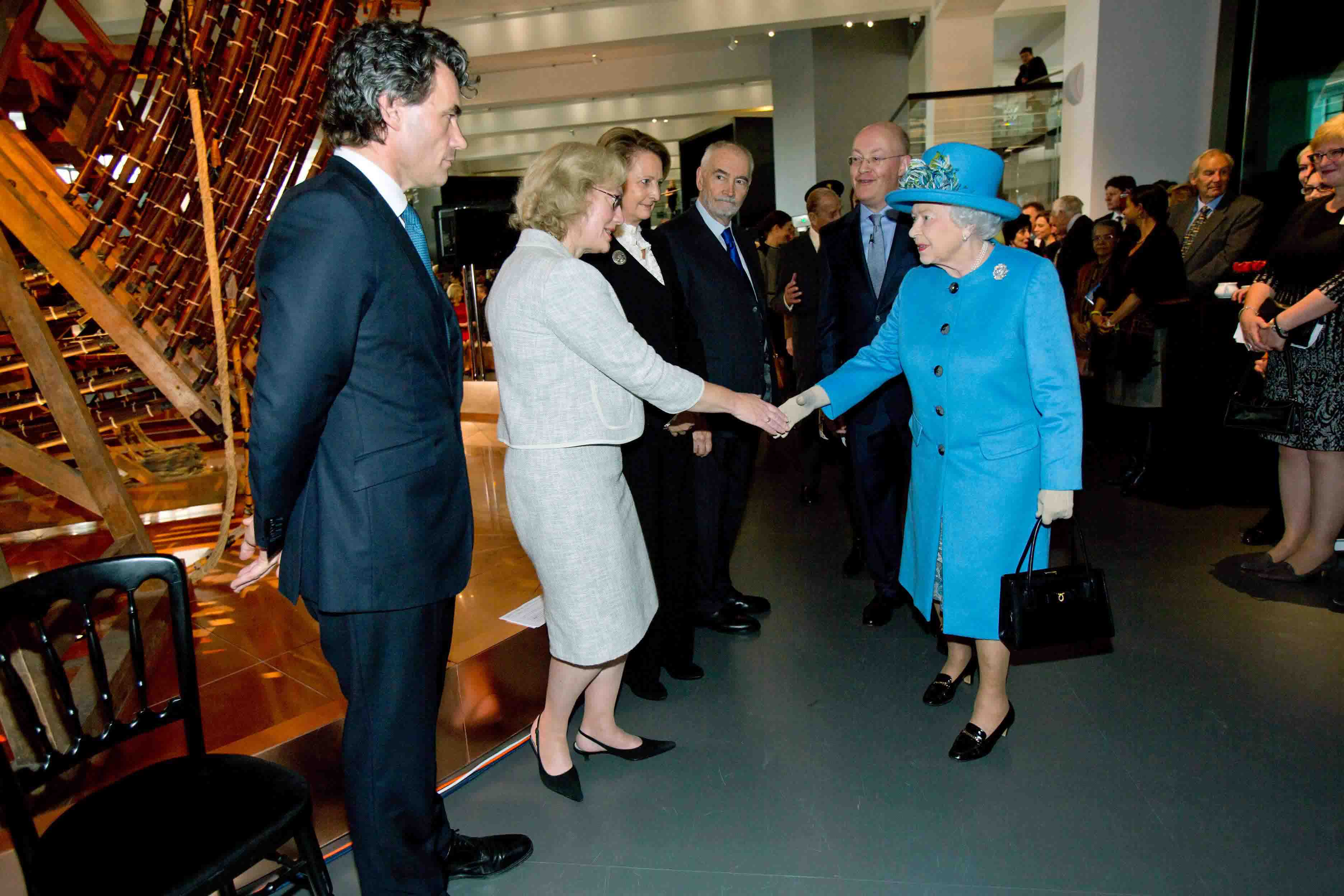 The Queen meets Carole Souter, CEO of the Heritage Lottery Fund at the opening of the Information Age gallery. Image credit: Tim Anderson