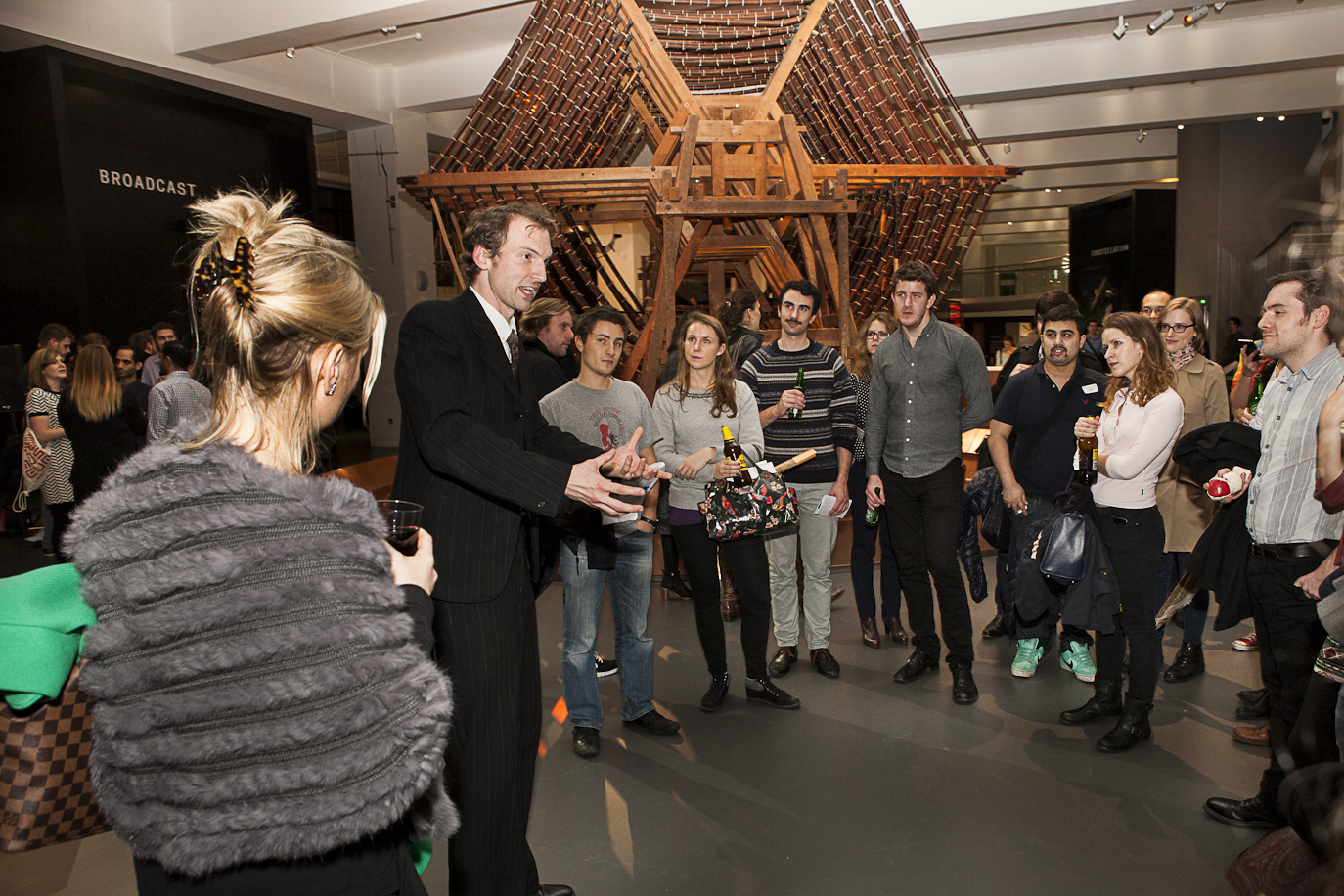 The Claude Shannon drama character entertains visitors in the Information Age gallery. Image credit: Science Museum