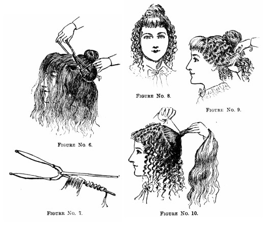 Illustrations from 'Fashionable Hair Dressing' an article in The Delineator, 1894