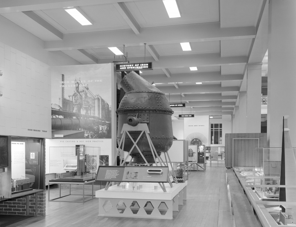 View across the Iron and Steel Gallery, 1960s. Credit: Science Museum.