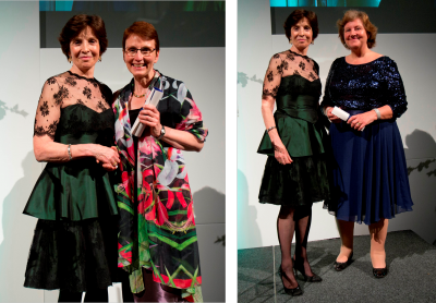 Dame Mary Archer presents a Science Museum Fellowship to Professor Dame Ann Dowling and Dr Helen Sharman