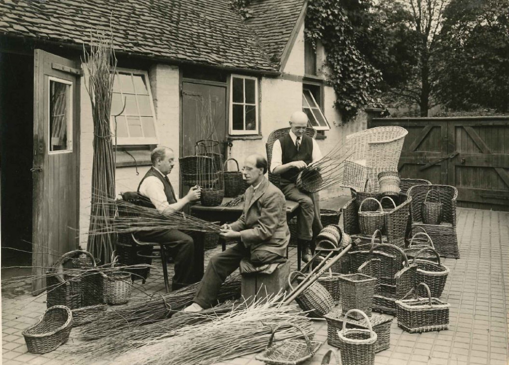 Basket weaving at Milner House.