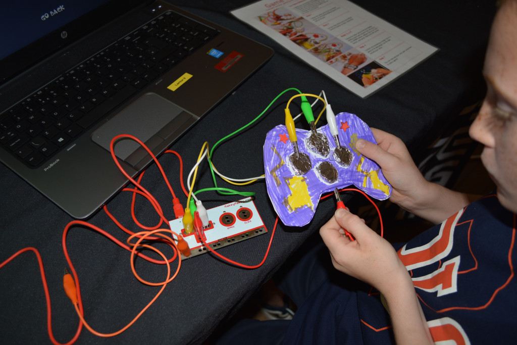 Using the Makey Makey to make handmade games controllers. 