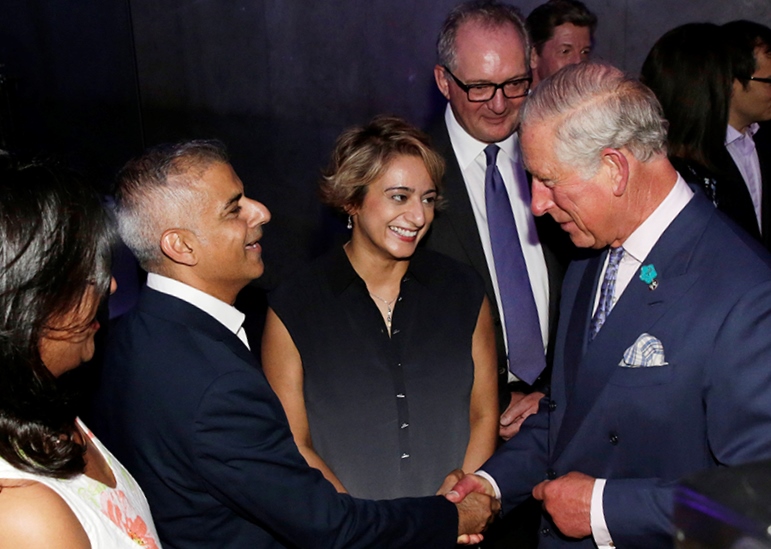 The Mayor of London and Mrs Khan meeting HRH The Prince of Wales.