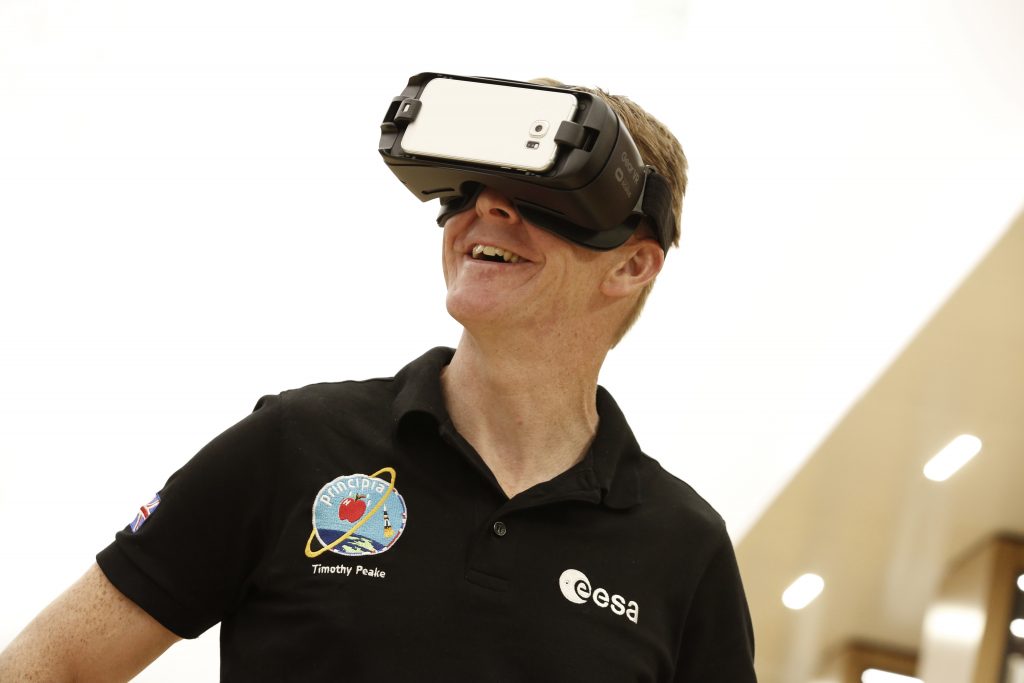 Tim Peake using Space Descent VR 
