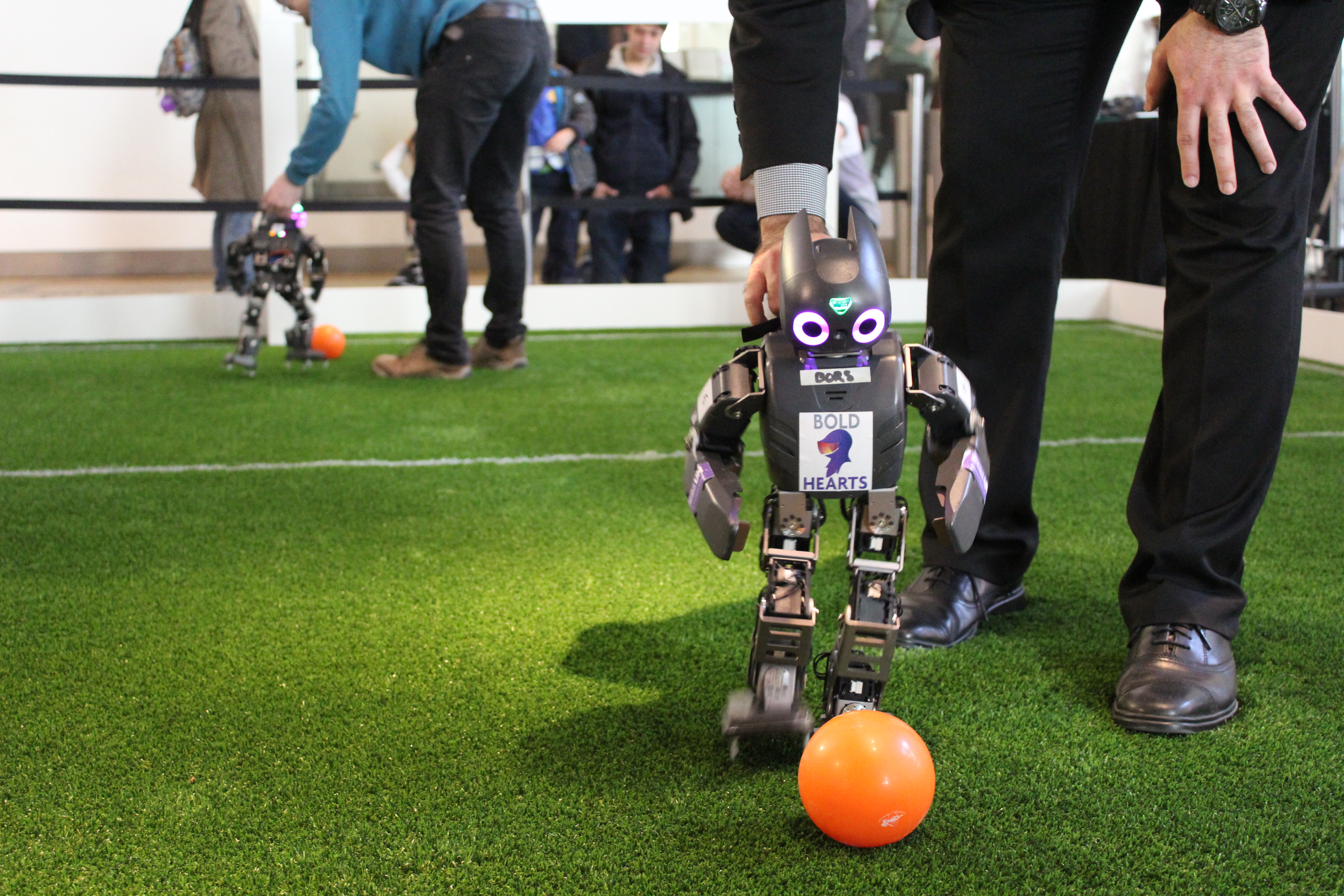 One of the University of Hertfordshire's Bold Hearts robot football team