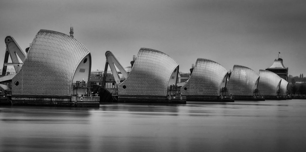 Guardians (Thames Barrier) by Phil Dolby (CC BY 2.0)