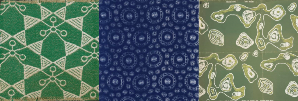 A selection of X-ray crystallography fabric prints from the Science Museum collection