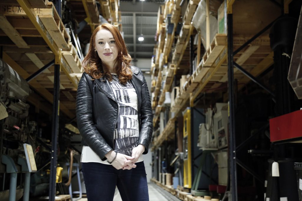 Presenter Hannah Fry in the Science Museum Group's stores