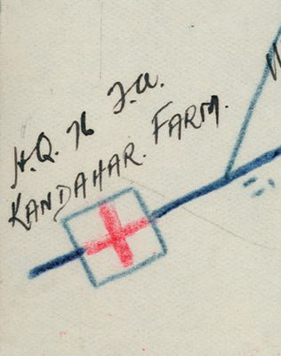 Segment of a Regimental Medical Officer's map of Messines Ridge ahead of the Passchendaele offensive 
