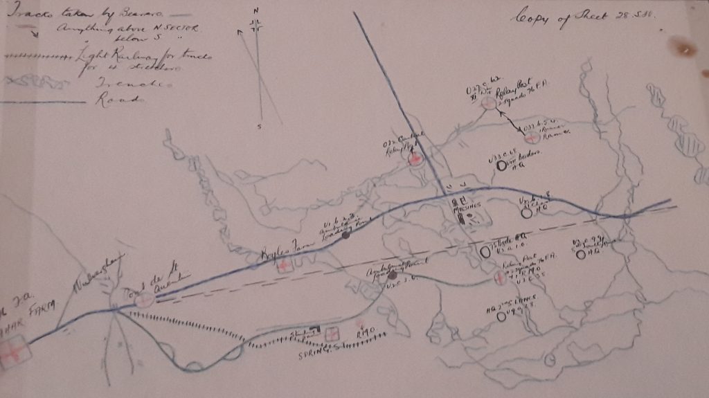 Stretcher Bearers' Map from the Passchendaele offensive 