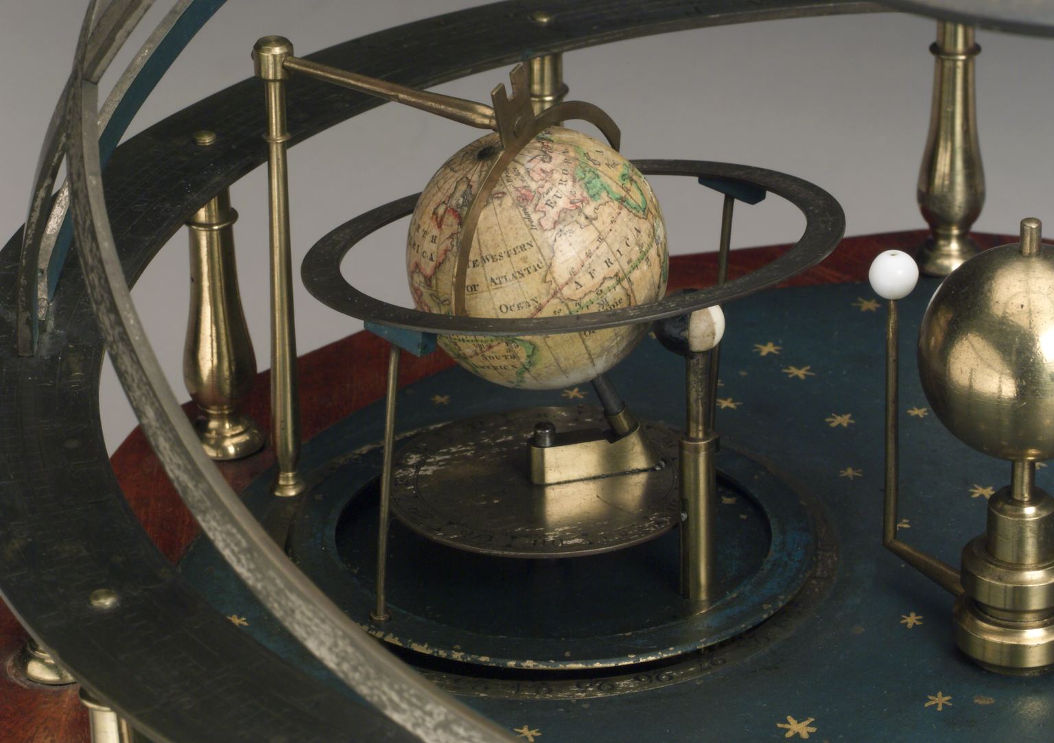 Detail of the miniature orrery made by Edward Troughton