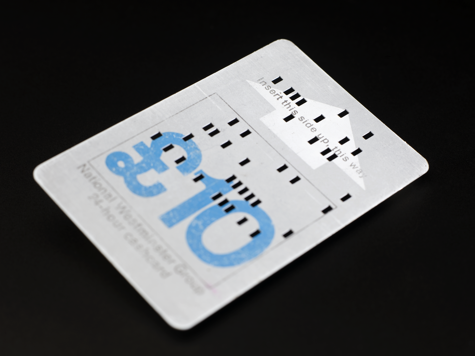 National Westminster bank punched card for use in cash machines