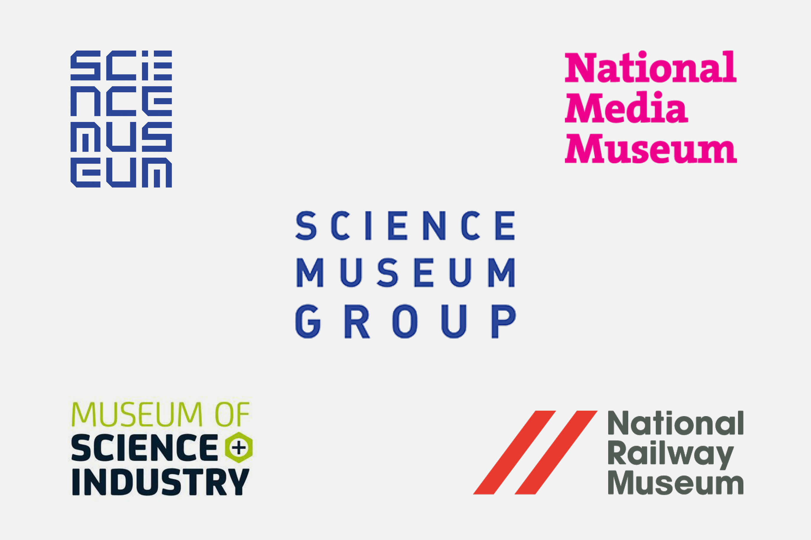 Previous logos from the Science Museum Group museums. 