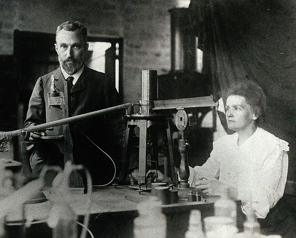 Pierre and Marie Curie in the laboratory, 1 January 1904. 