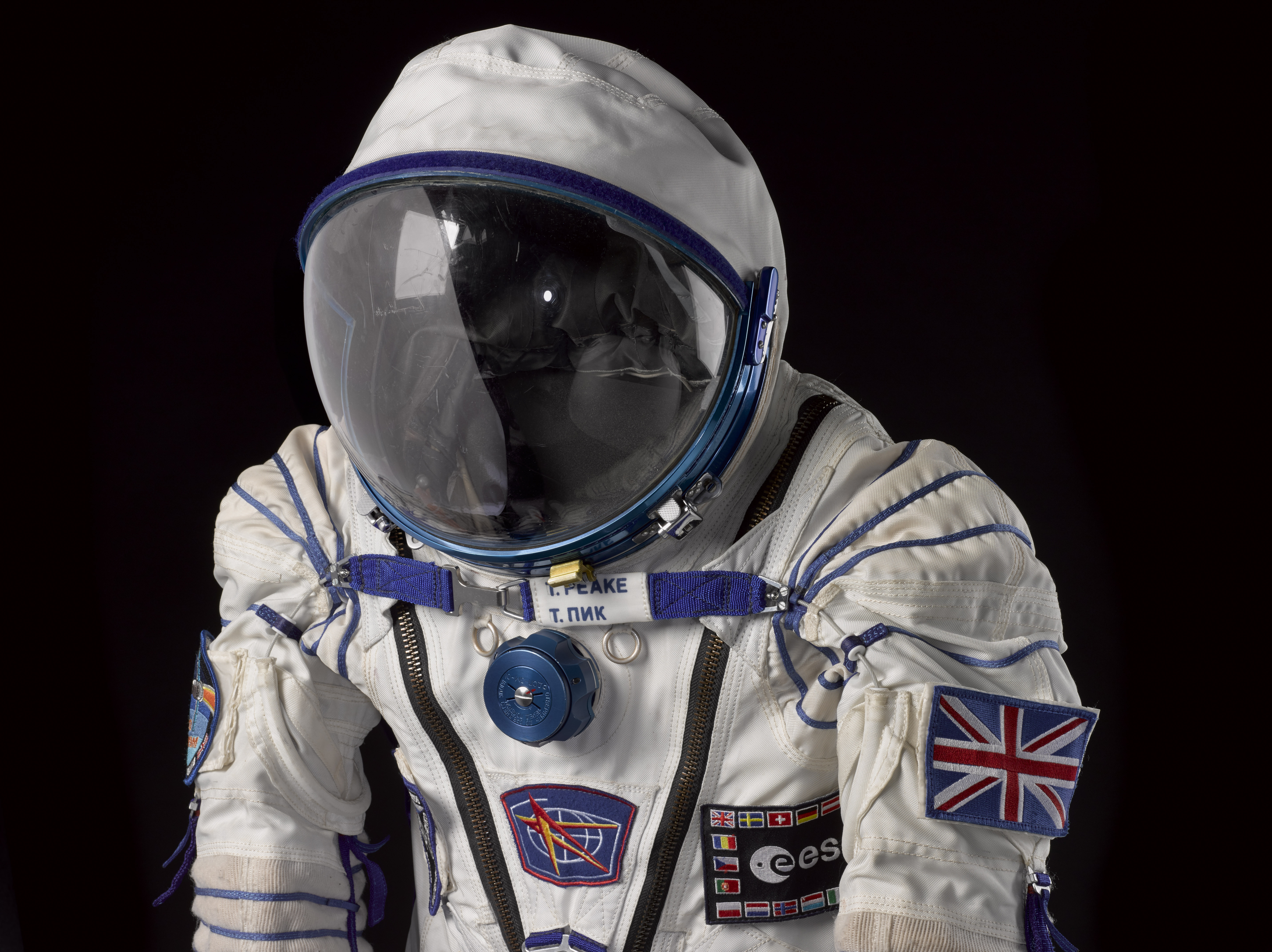 Sokol KV-2 emergency suit worn by British ESA astronaut Tim Peake and now part of the Science Museum Group Collection.