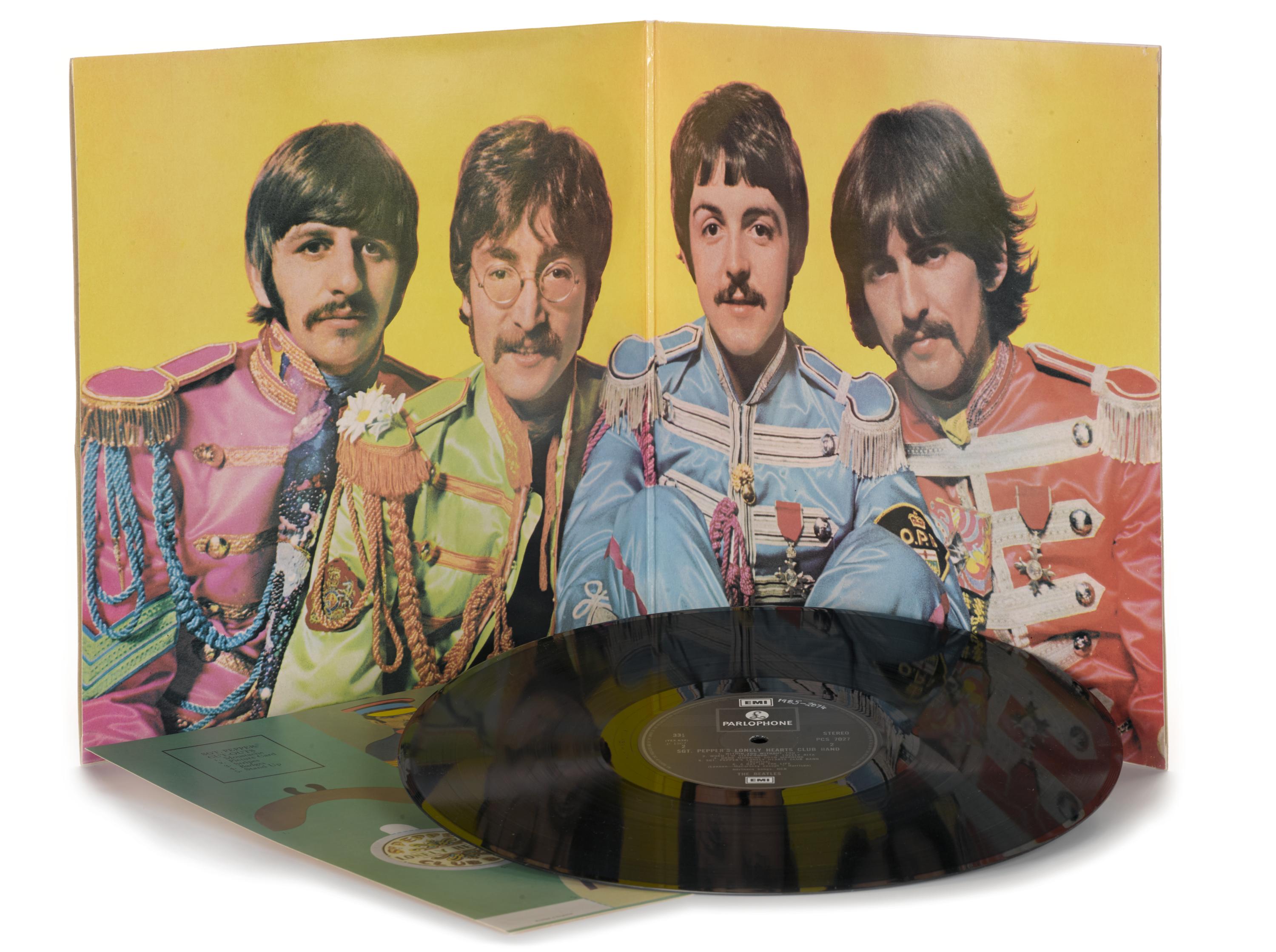 L.P. "Sergeant Pepper's Lonely Hearts Club Band" released by The Beatles in 1967, purchased 1985.