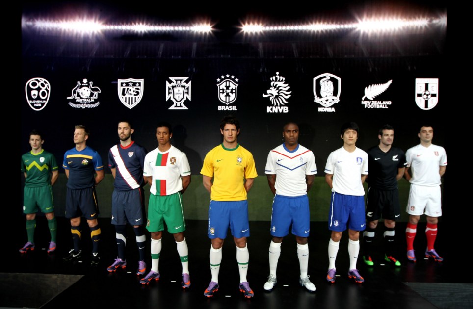 The Nike 2010 World Cup kits made from recycled plastic bottles. 
