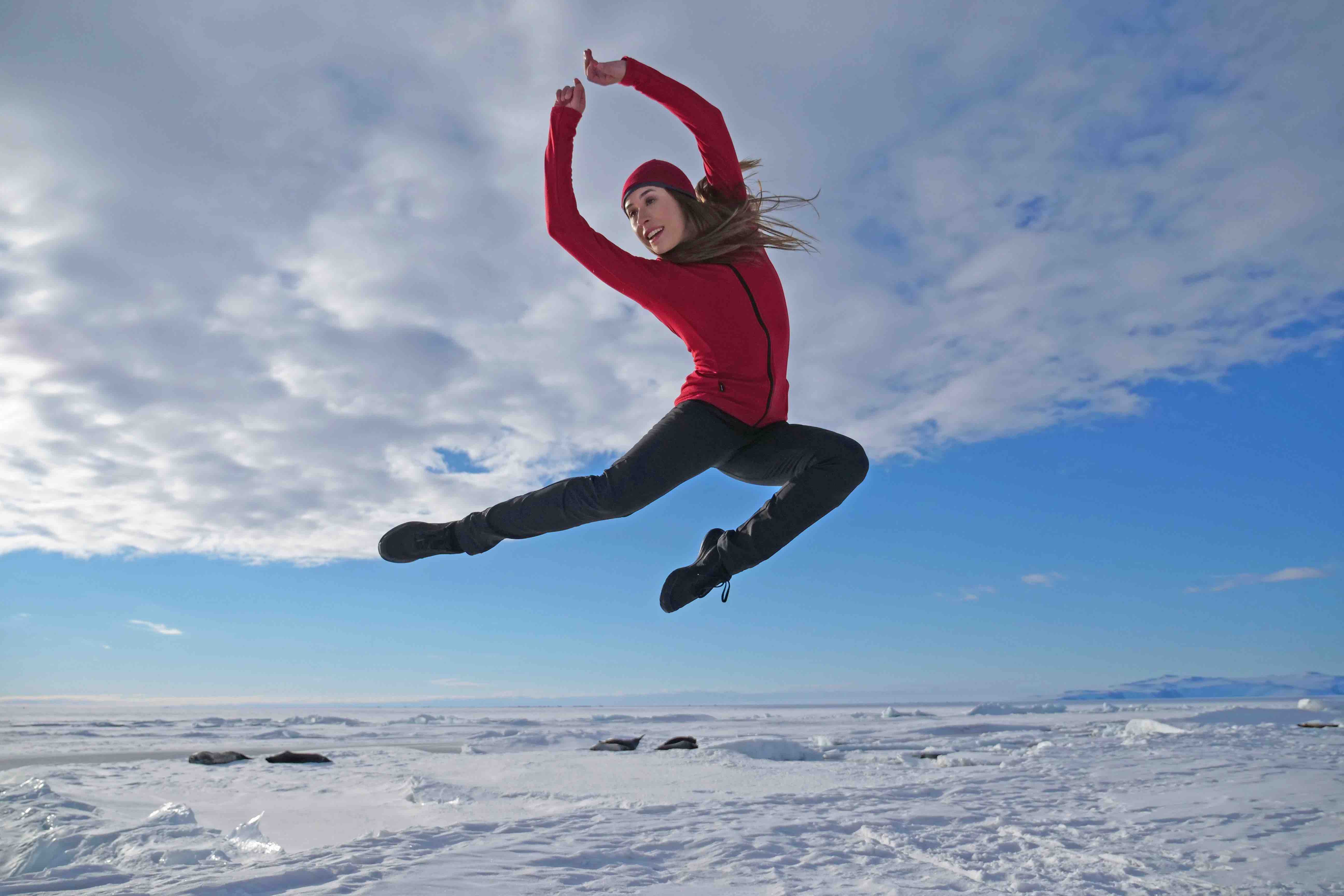 Madeleine Graham in Antarctica: The First Dance, which will feature at the Science Museum's Antarctica Live festival from 14-30 August. Credit: Jacob Bryant