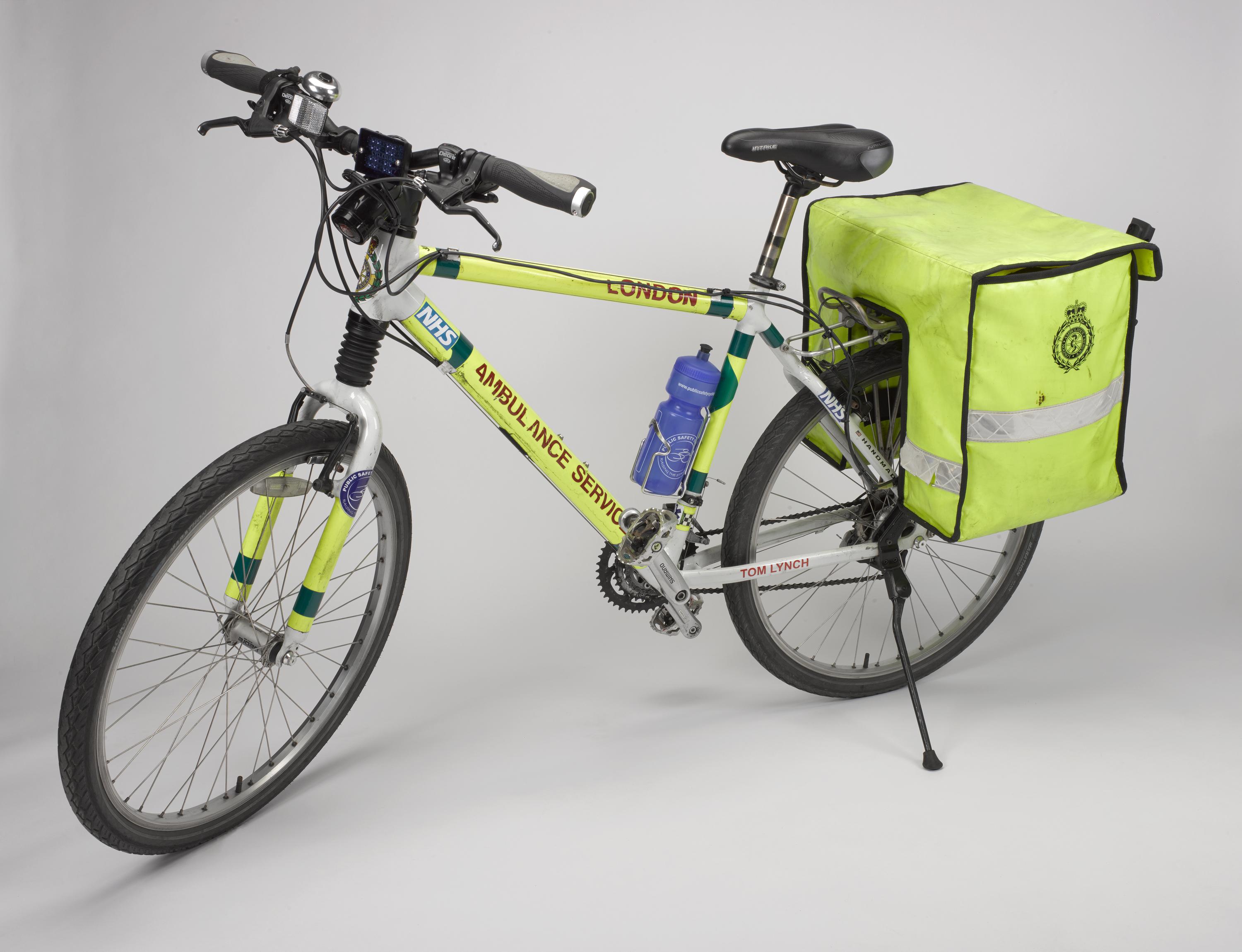 Paramedic bicycle used in the trial and development of London's Ambulance Cycle Response Unit by Tom Lynch MBE, early 2000s