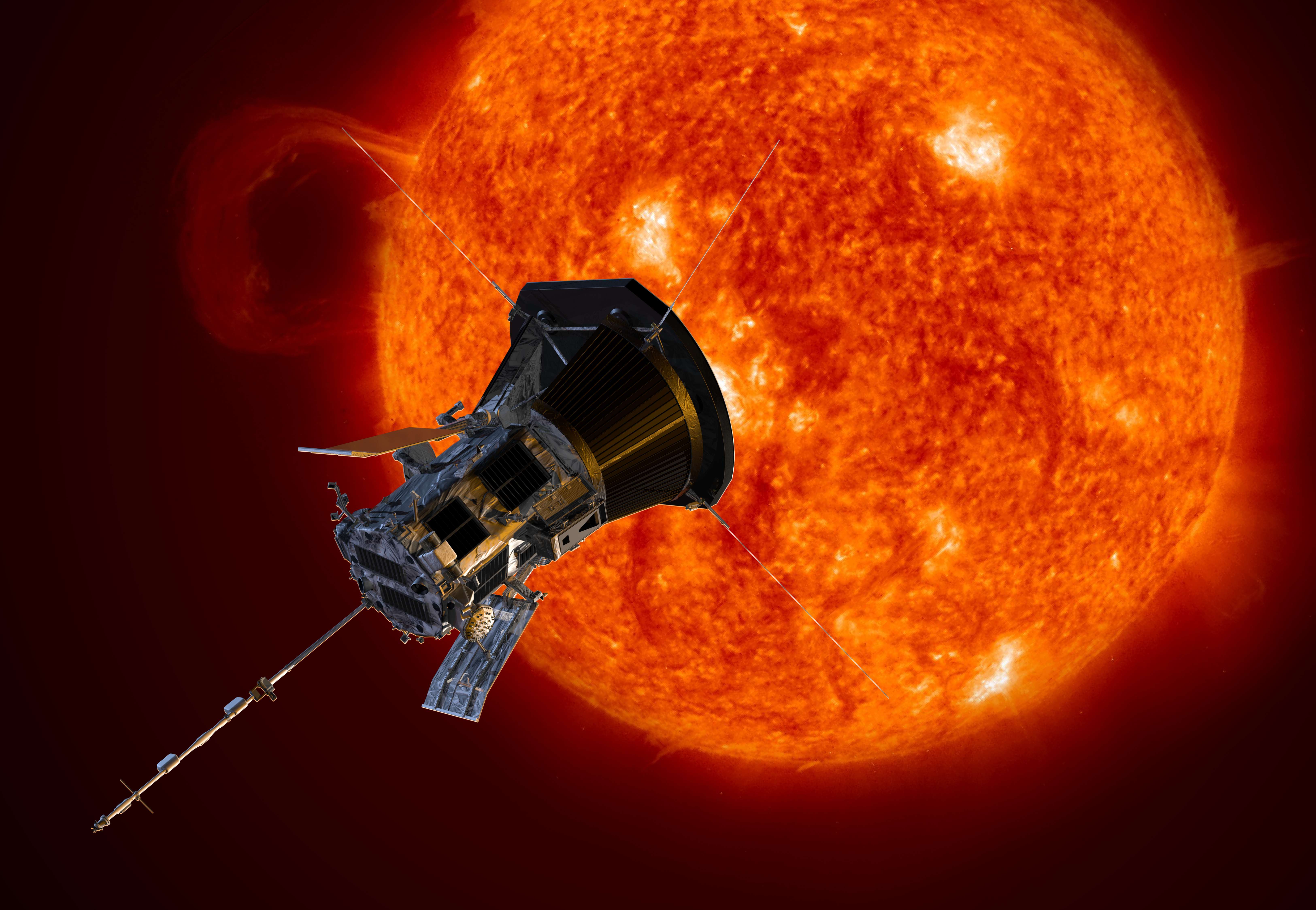 Visualisation of the Parker Solar Probe approaching the Sun. Image: NASA/Johns Hopkins APL/Steve Gribben