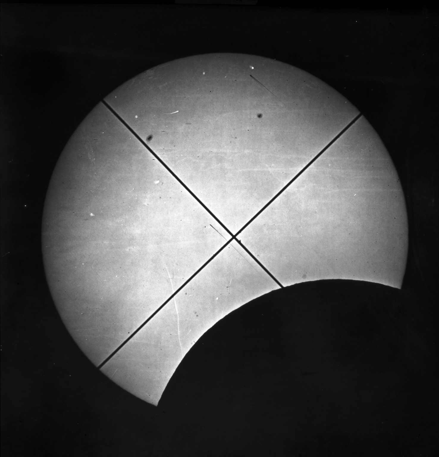 The start of the 1860 eclipse as captured by the Kew photoheliograph. (Science Museum Group. Object no. 1862-122)