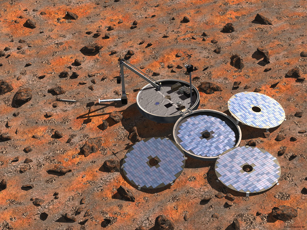 Artist impression of the Beagle 2 lander. Credit: ESA