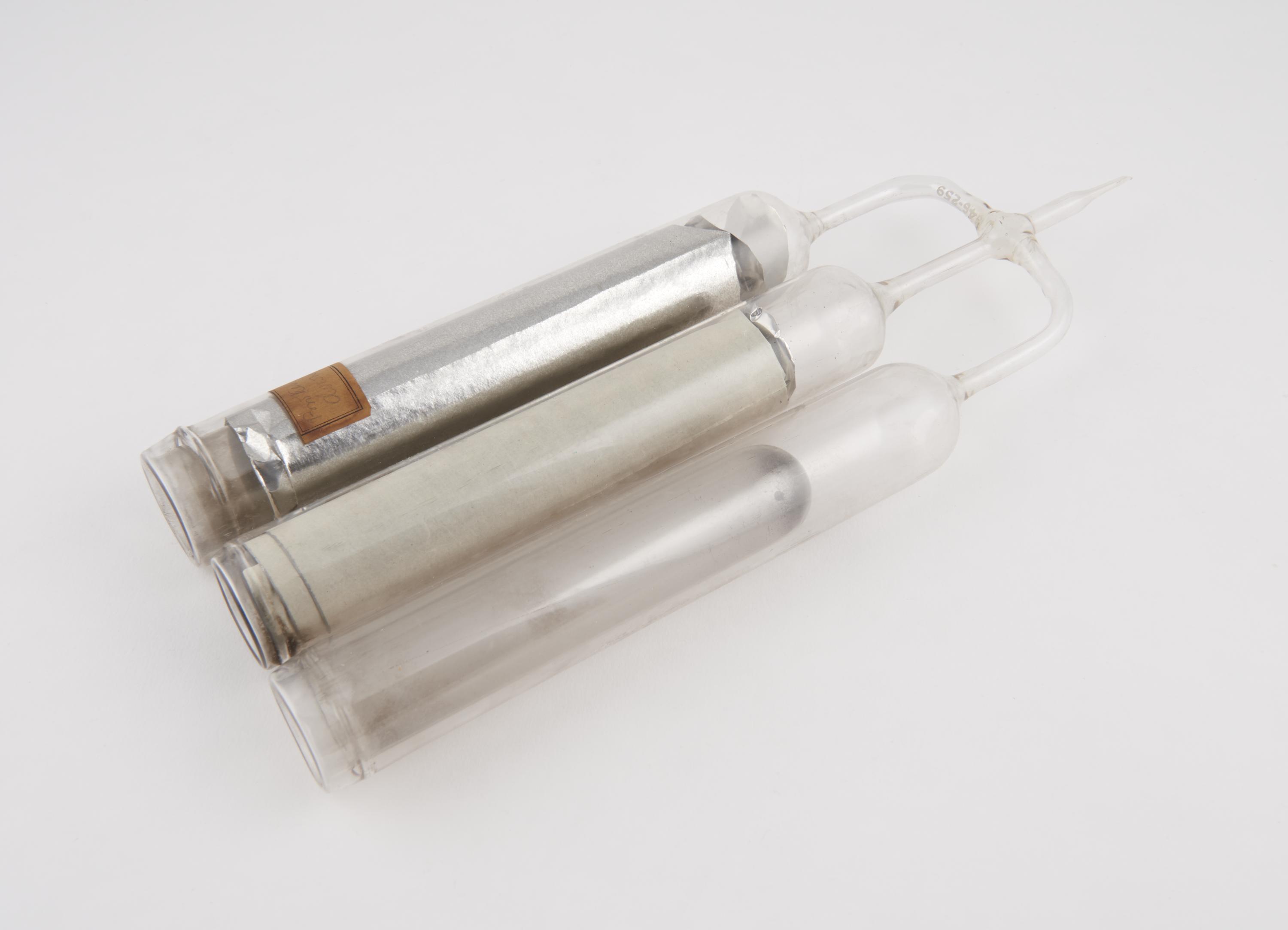 Vacuum flasks from Sir James Dewar's research vacuum apparatus.