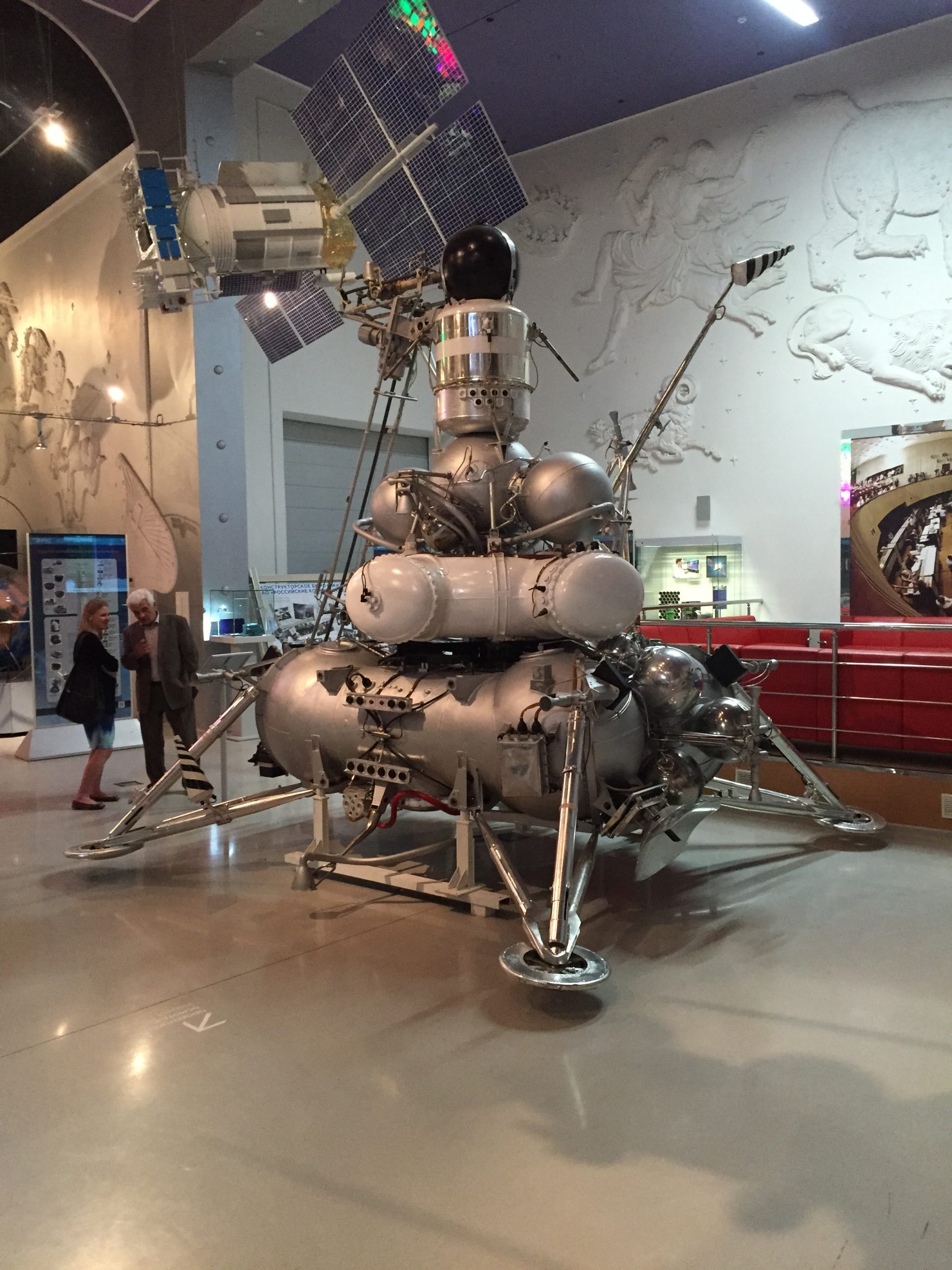 A full size engineering model of the Luna 24 spacecraft on display in Museum of Cosmonautics, Moscow.craft in 