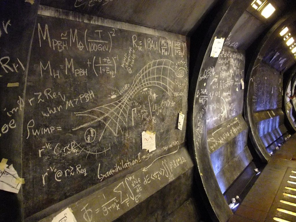 Physics formulae written across the walls of the Stargate set