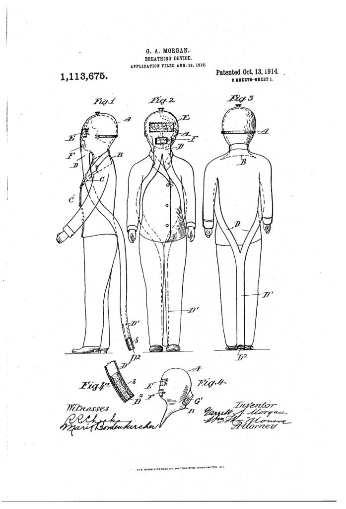 Blueprint of the design for the smokehood patent