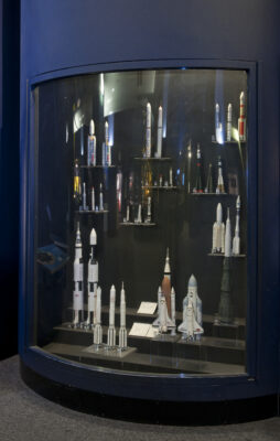 Model rockets in the Exploring Space gallery.
