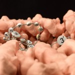 Plaster of Paris model of tobacco mosaic virus made at the Laboratory of Molecular Biology, Cambridge