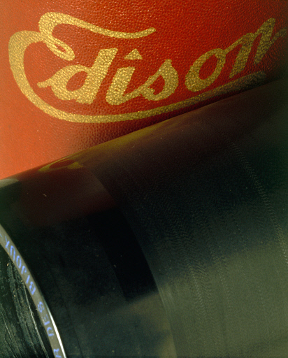 Closeup of the grooves on a phonograph cylinder - Credit: Science and Society Picture Library